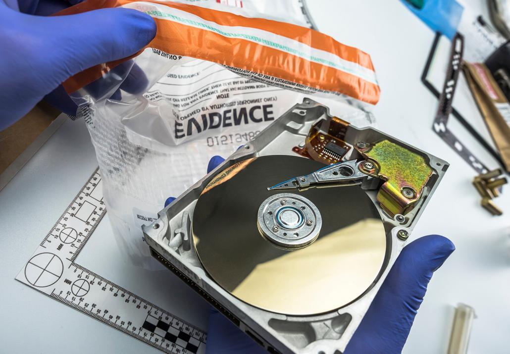 Hard Drive in evidence bag for Evidence Preservation